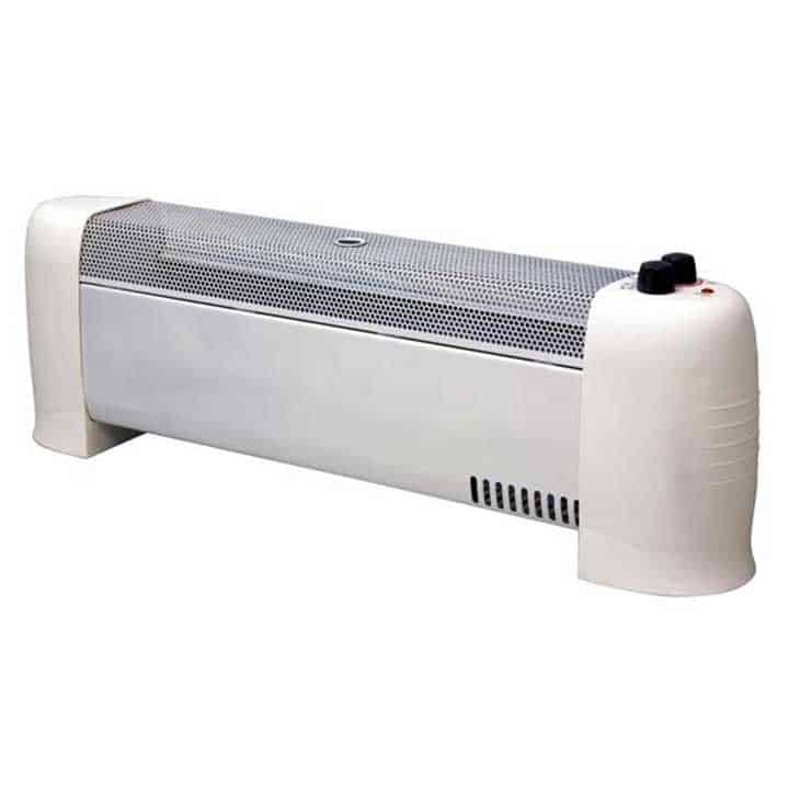 White Radiant Electic Wire Element Baseboard Fan Forced Heater